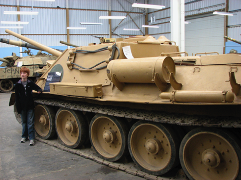 Russian SU-100. Based on the T-34 this example was captured by the British in the 1956 Suez crisis